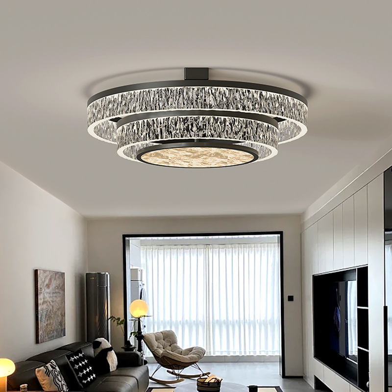 Luz de techo redonda de sala de estar lujosa lujosa sensación de alto nivel de la luz principal del pasillo italiano minimalista de alta gama lámpara de dormitorio doméstica