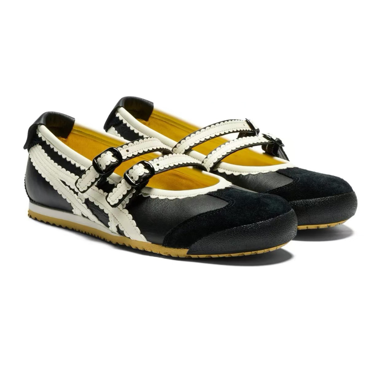 2025 Patou x Onitsuka Tiger Mexico 66 Mary Jane Shoes Black/White
