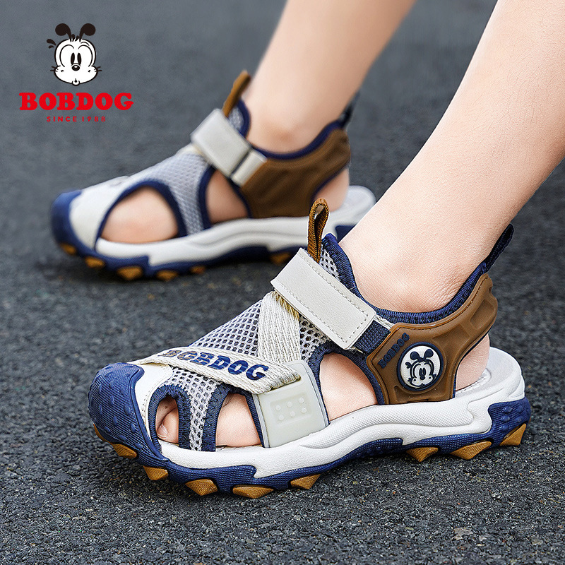 Sandalias Baotou para niño Babudou 2025 verano nuevo estilo antideslizante fondo suave sandalias deportivas y de ocio zapatos de playa para niño