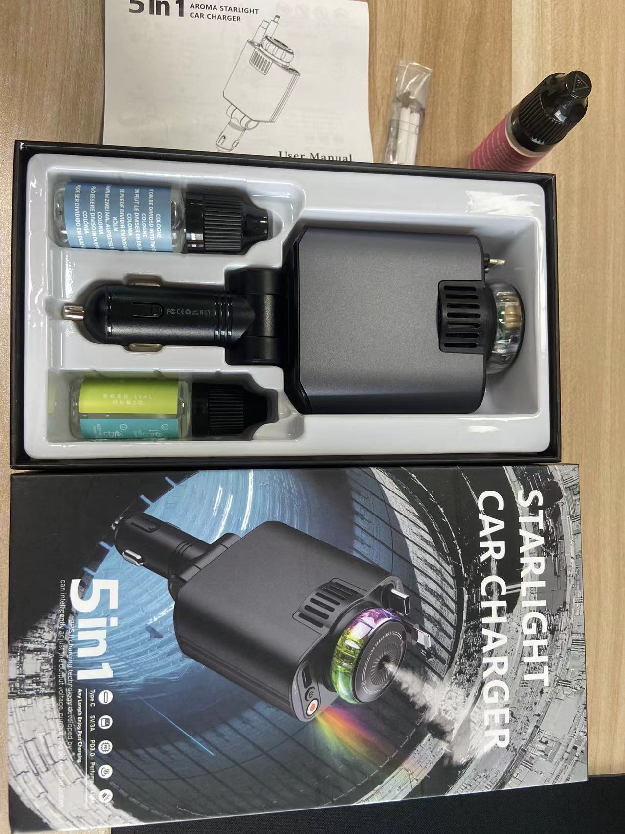 Chezai C7 Car Charger Super Fast Charge 5-in-1 Retractable Cable PD30 (Mobil şarj cihazları) - d1-new-starry-sky-aromatherapy