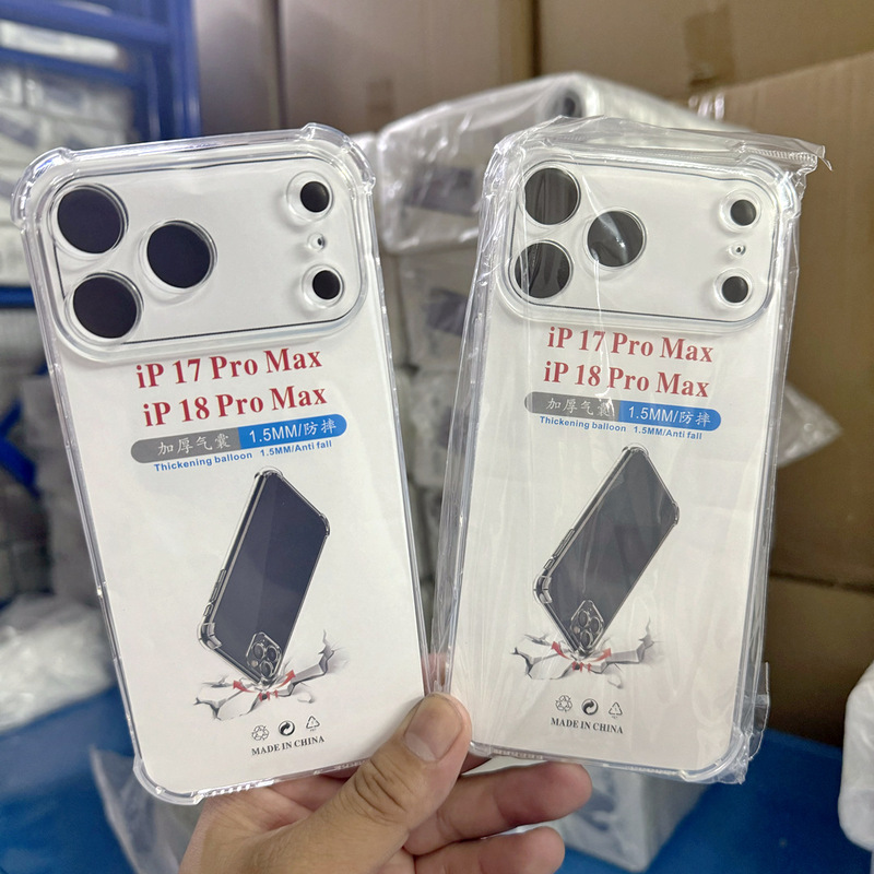 Suitable for iPhone Apple 17Air Four-Corner Airbag Anti-Fall Transparent Tpu Mobile Phone Case Fine Hole High Transparent Space Case Suitable for iPhone Apple 17Air Four-Corner Airbag Anti-Fall Transparent Tpu Mobile Phone Case Fine Hole High Transparent Space Case