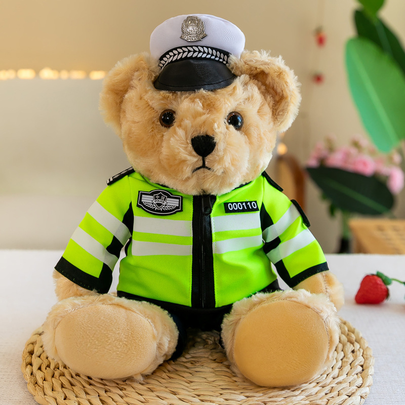 Police Cub Bear Doll Traffic Police Cub Bear Doll Uniform Fire Bear Teddy Bear Plush Toy Girl Children Gift