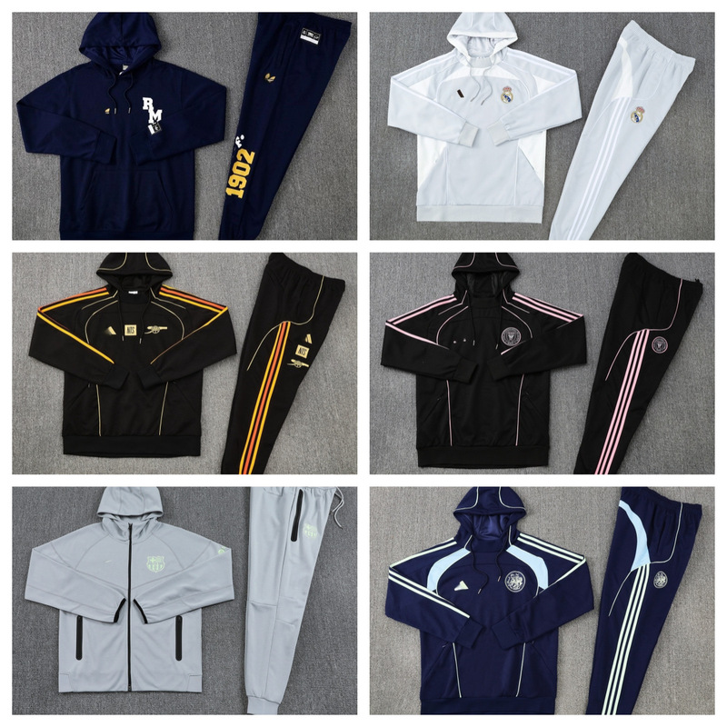 Source Goods Factory Direct Sales Club Football Long-Sleeved Hoodie Training Clothes Autumn and Winter Suits Real Madrid Barcelona Arsenal Source Goods Factory Direct Sales Club Football Long-Sleeved Hoodie Training Clothes Autumn and Winter Suits Real Madrid Barcelona Arsenal