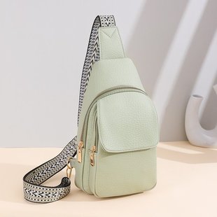 2024 spring new cross-border chest bag for women foreign trade Women's shoulder bag solid color mobile phone messenger bag