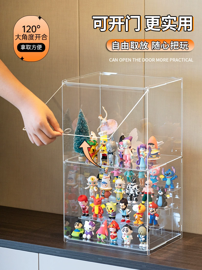 Полностью прозрачный попмарт Bubble Mart Skullpanda Night City Series Blind Blind хранение коробка