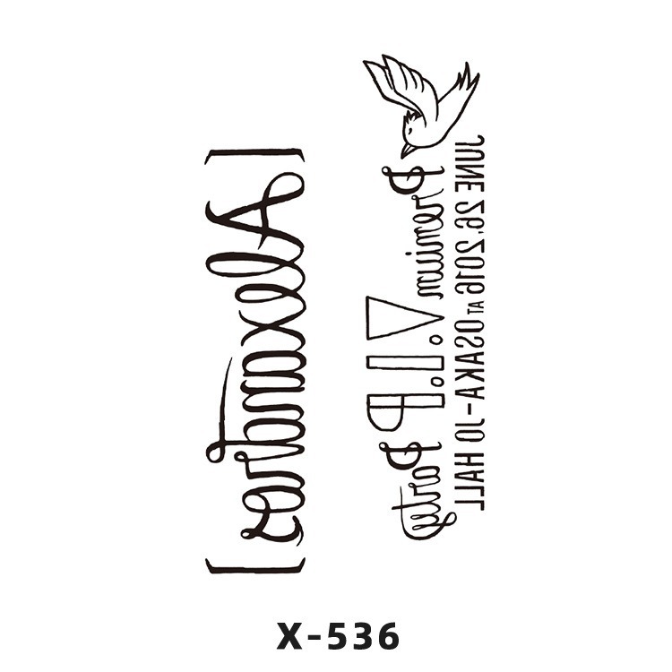 Arco de flor pequeña pegatinas de tatuaje fresco 3D dibujos animados transfronterizo Henna rosa impermeable texto en inglés pegatinas de tatuaje