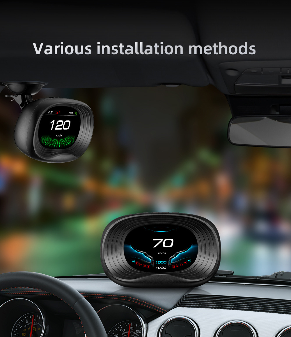 Cross-border HUD Head-Up Display Car ECU Driving Computer OBD High-Definition Portable LCD Car Display P20
