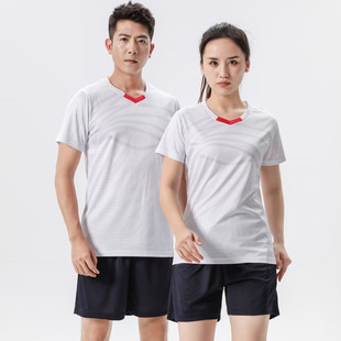 New Professional Air Volleyball Suit suit Men's Short-sleeved Volleyball Suit Printed Competition Team Suit Women's Quick-dry Badminton Suit