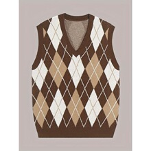 D 35297 Retro Diamond Pattern Vest �������θ����� �羳ŷ