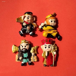 Journey to the West Sun Wukong Refrigerator Magnet Tang Monk and His Three Disciples Creative Cartoon Home Decoration Three-Dimensional Magnetic Magnet