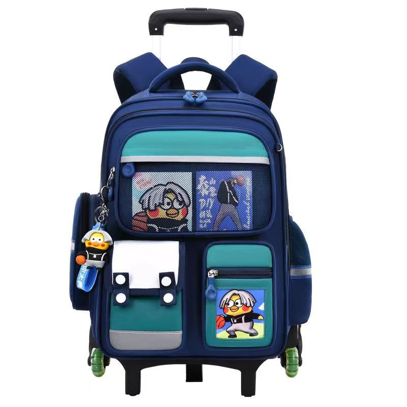 Nueva mochila de tirón para niños, estudiantes de primaria, niñas, grados uno, dos, tres a seis, mochila de niños, escaleras ligeras