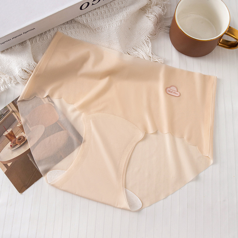Bragas sin costuras, entrepierna antibacteriana de algodón para mujer, estilo fino de verano, máscara sexy para niñas, pantalones cortos de triángulo, bragas de seda de hielo
