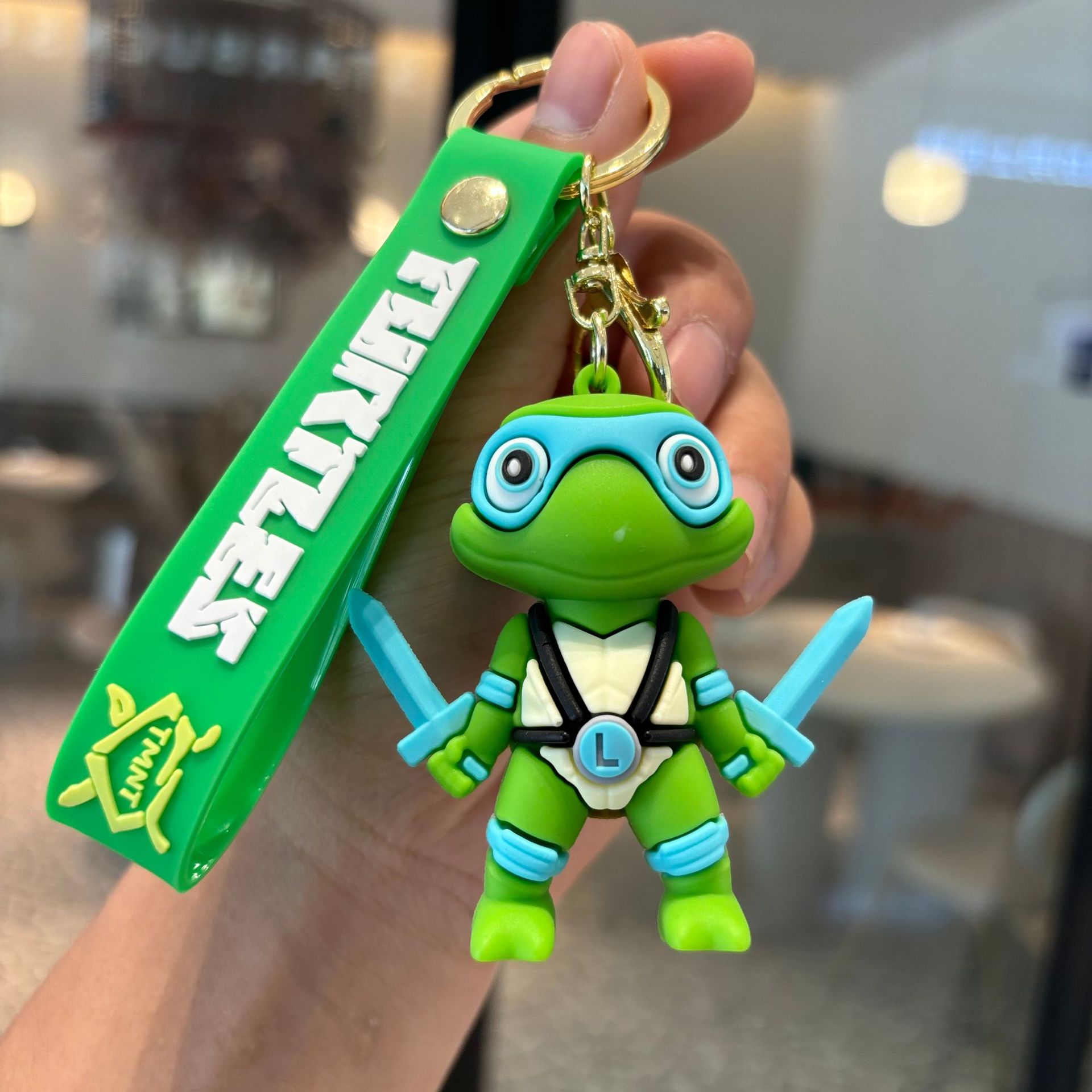 Cartoon ninja tortuga colgante llavero de PVC llavero de goma blanda accesorios bolsos de automóviles pequeños regalos