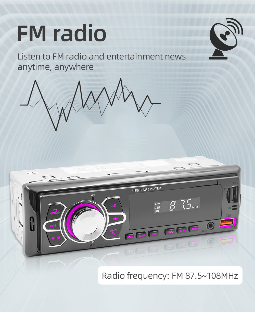 12V Positioning Car Fm Radio Stereo Remote Control Digital Bluetooth Audio Music Car Mp3 Player