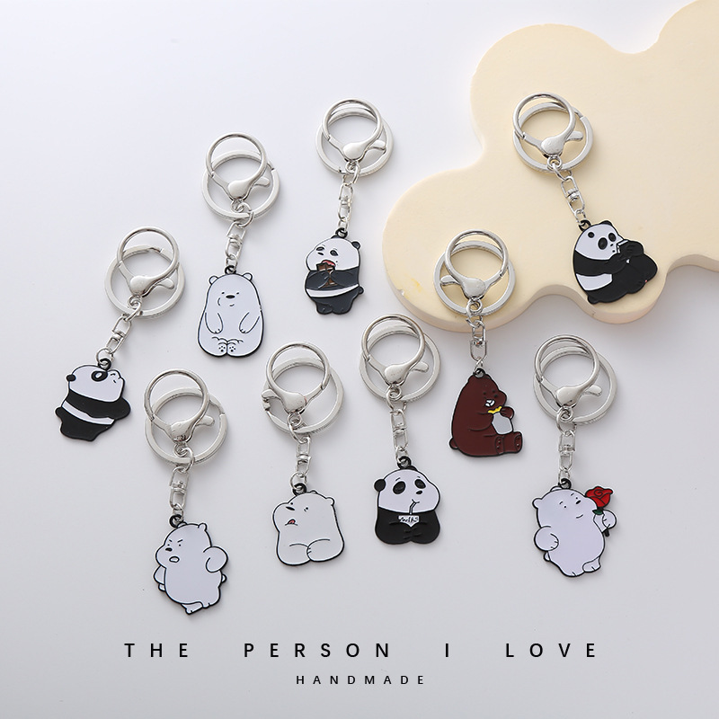 Red Panda Cartoon DIY Couple Keychain Pendant for Men and Women, Internet Celebrity Ins Bag Accessory, Small Gift, Creative Gift
