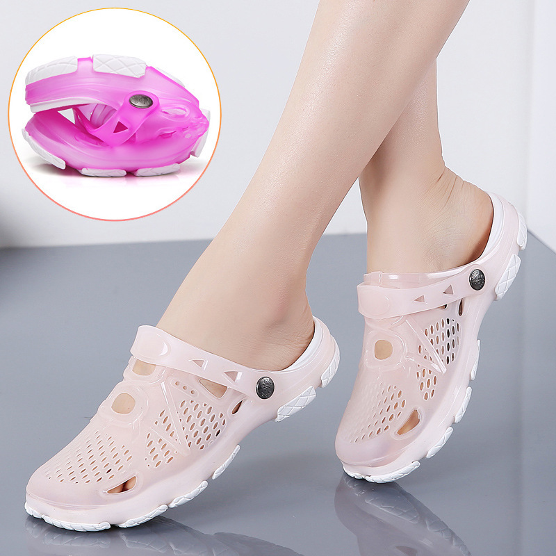 Slippers Women's Outer Wear 2024 New Style Summer Outer Wear Non-Slip Cave Shoes Women's Thick-soled Jelly Beach Sandals