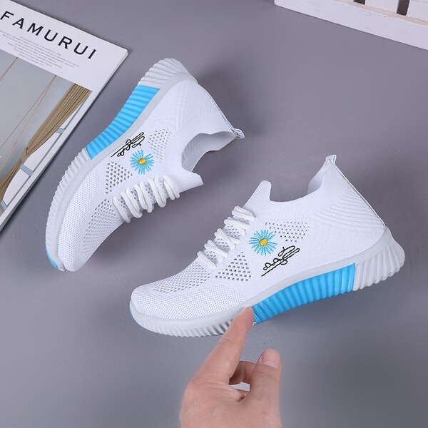 Fashionable universal sports breathable thin white sneakers