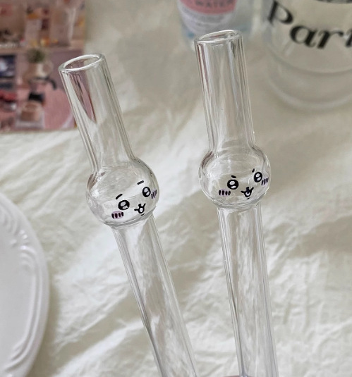 奶茶玻璃吸管大口径耐高温可爱高硼硅珍珠米菲兔透明咖啡吸高颜值|undefined
