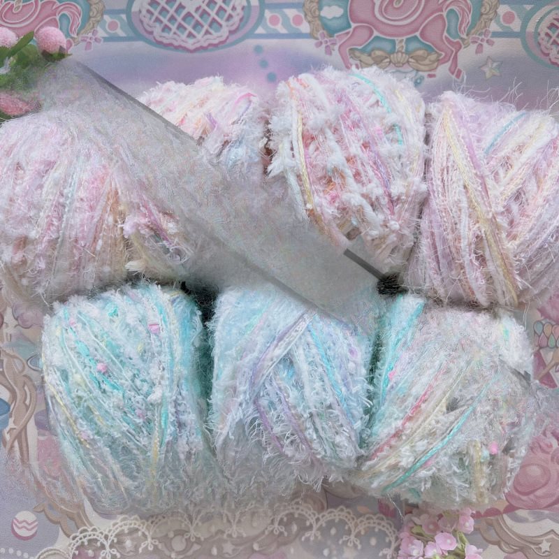 围巾线缤纷纱花式手工diy系列编织包批发三团手线特色混线垒德株