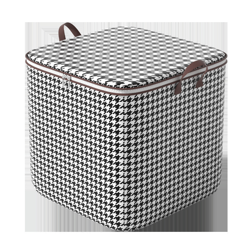 Houndstooth Home Clothes Quilt Storage Large Capacity Organizing Moving Packing Bag_voghion.com