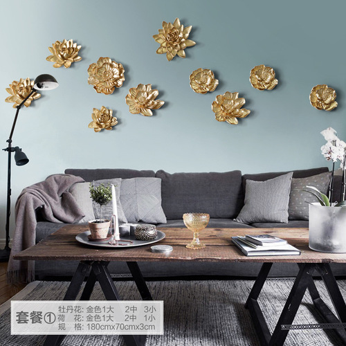 Cross-border wholesale creative resin flower wall decoration three-dimensional wall decoration home decoration TV background wall decoration