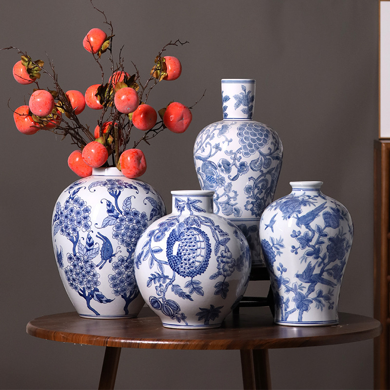 Flores de cerámica china pintada a mano decorativa flor hidropónica casa de estilo de casa sala de estar de hotel