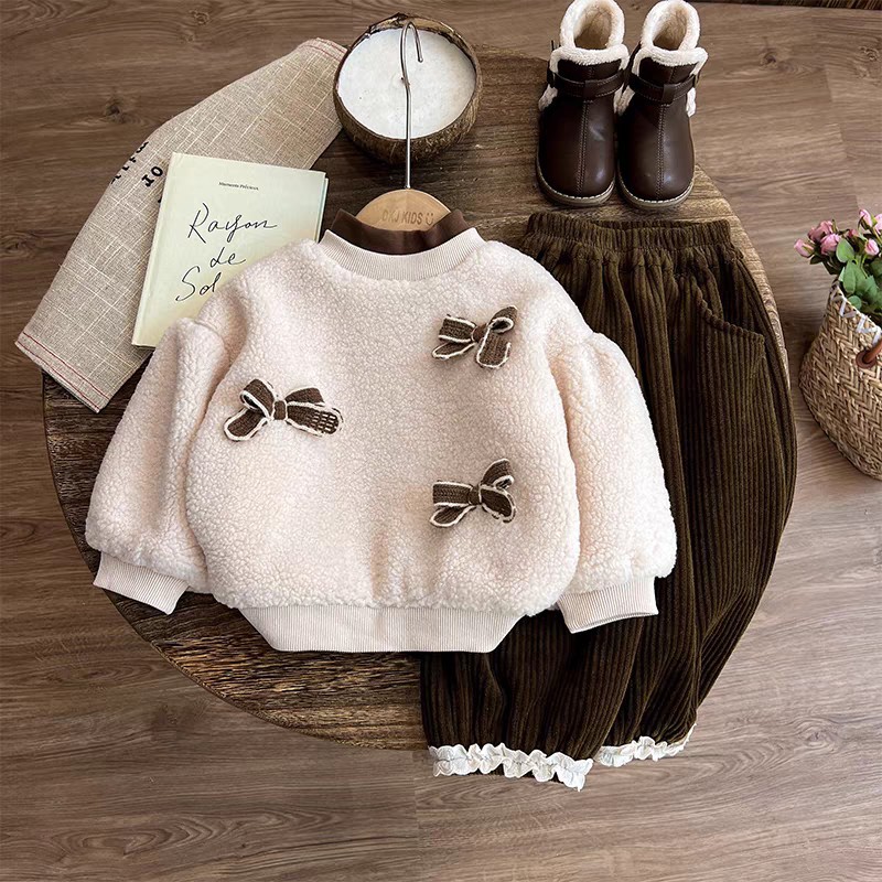 Suéter de niñas otoño y invierno 2024 nuevo invierno infantil ropa de bebé de niñas más camisa de terciopelo gruesa ropa de niñas