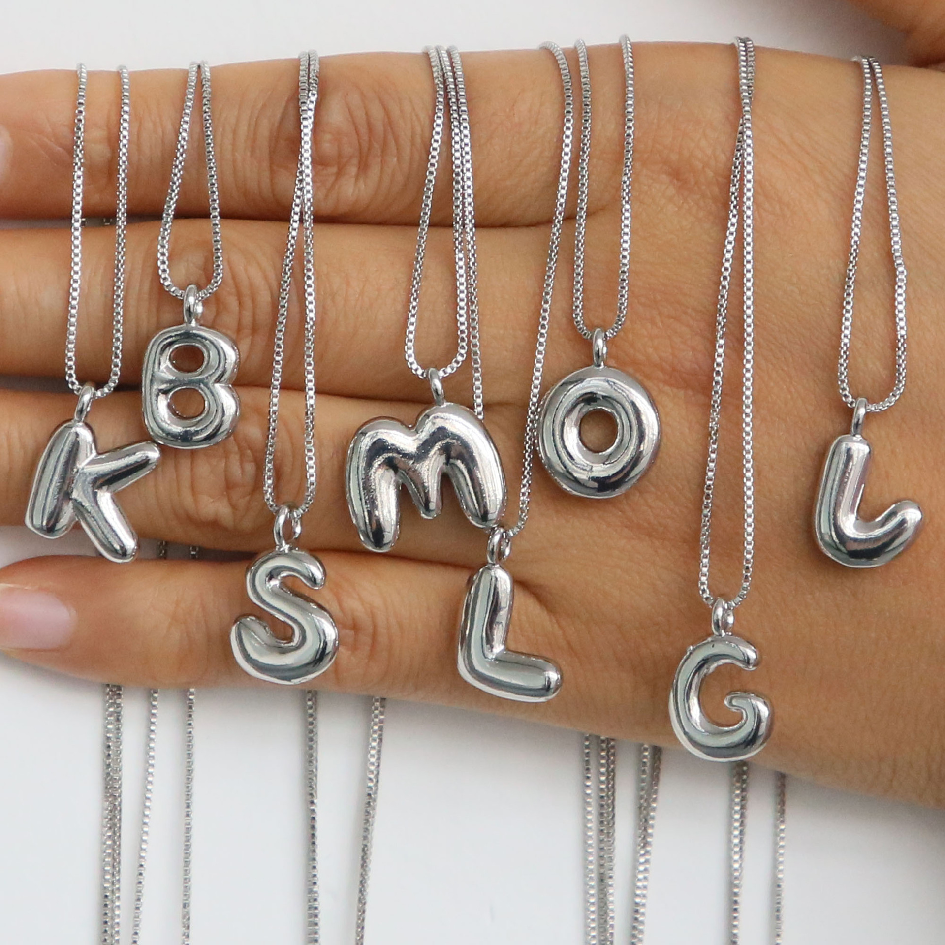 7g Weight Brass Pendant Material Pendant Necklace Classification Brass Chain Material 1 Piece Quantity Brass Simple Style Plating Letter Pendant Necklace