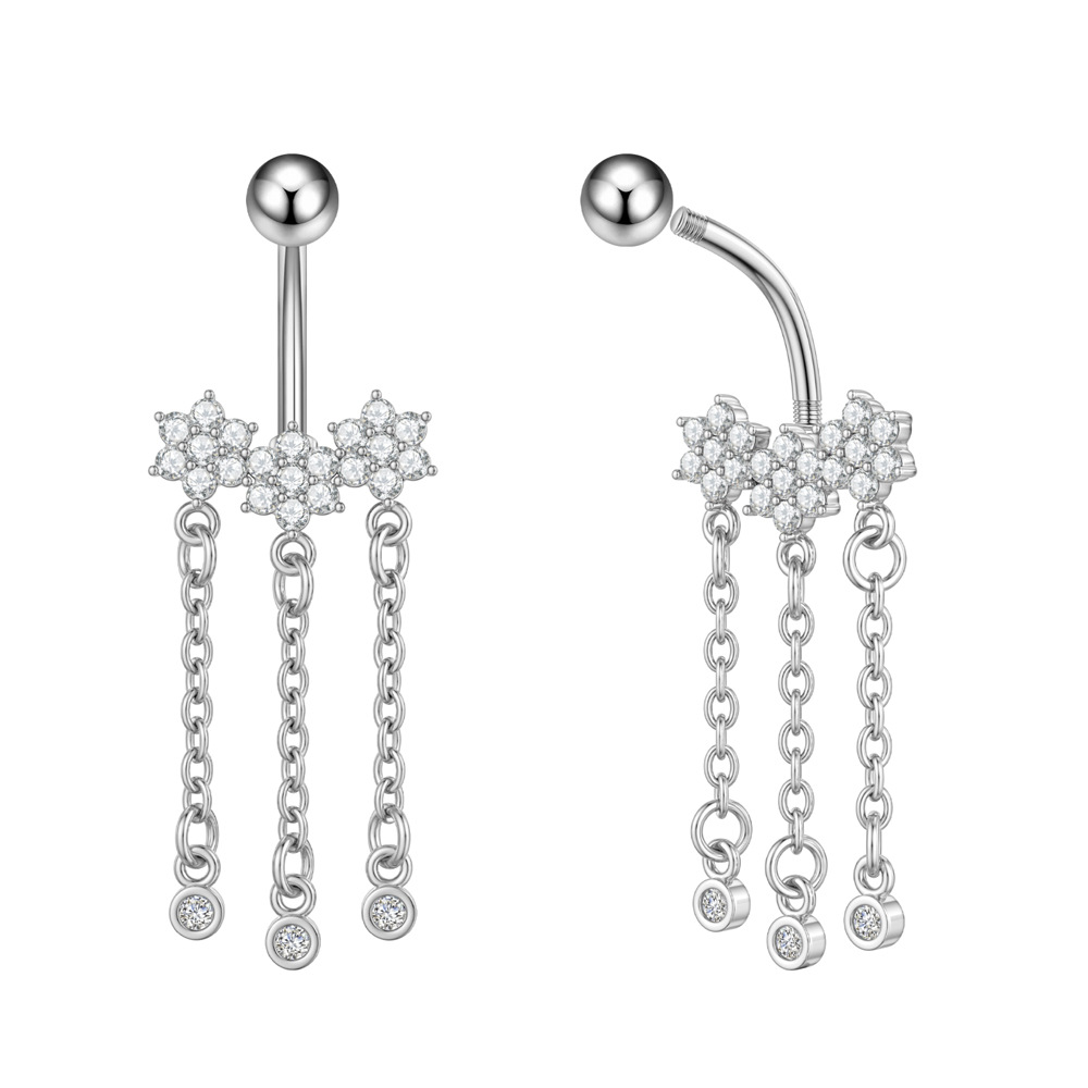 5g Weight Zircon Inlay Material Belly Ring Classification 1 Piece Quantity Casual, Bar Occasion 316 Stainless Steel Material Star, Flower, Butterfly Pattern All Seasons Season Unisex Gender Plating Design Hip-Hop, Simple Style, Cool Style Style 1 Piece 316 Stainless Steel Zircon Belly Rings Star Flower Butterfly Unisex 35