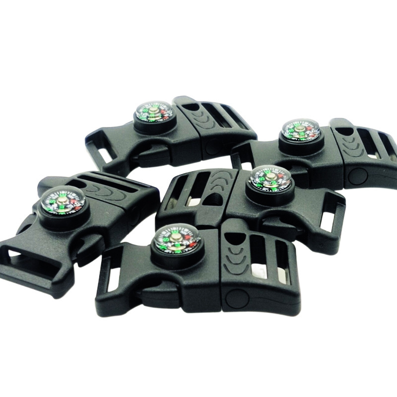 Cross-border luggage buckle factory direct outdoor survival braided bracelet with compass plastic buckle umbrella rope braided