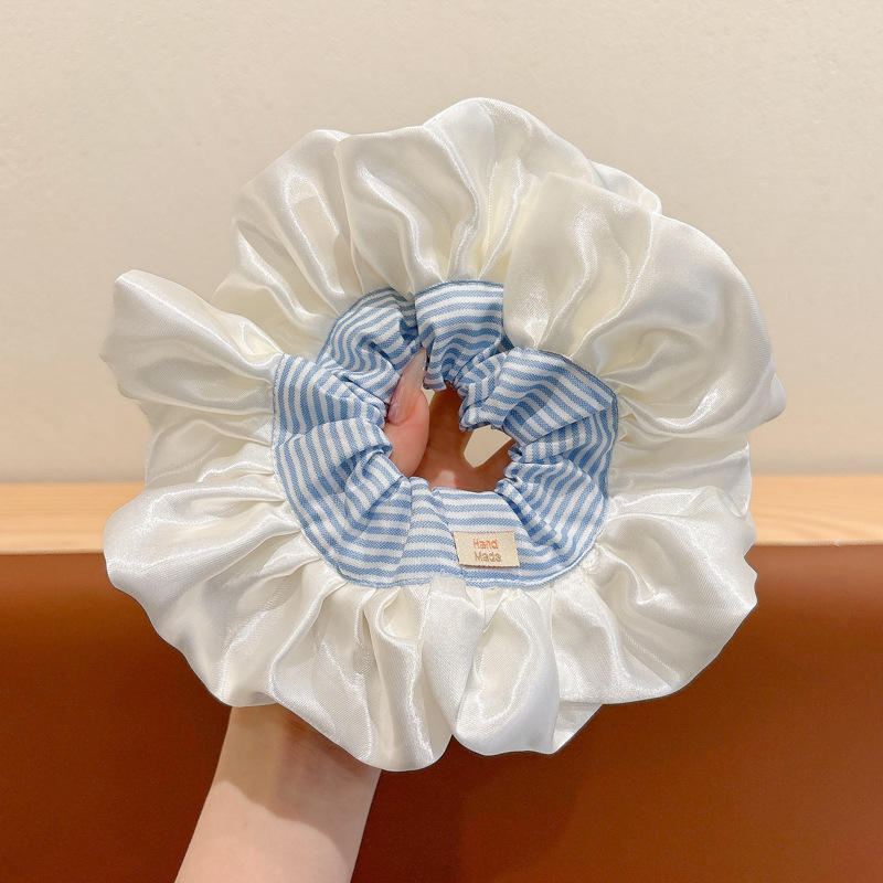 Chica de ballet collar de cabello collar de cabello de encaje a rayas azules de gran tamaño de alta sensación japonesa collar de cabello de cabello dulce