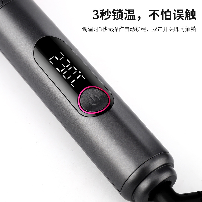 亚马逊新款自动旋转卷发棒 液晶多档调节陶瓷卷发器美发棒