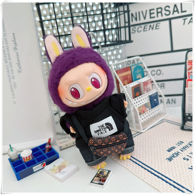 labubu ベビー服 Labubu 第一世代第二世代第三世代 10 センチメートル綿人形黒と白グレートレンディなスウェットシャツパーカーパンツ|undefined