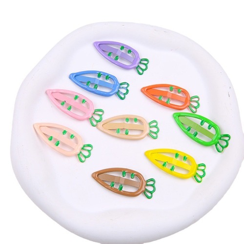Children's candy-colored carrot baby cute hairpin dripping oil hairpin bb clip side bangs broken hairpin student hair accessories
