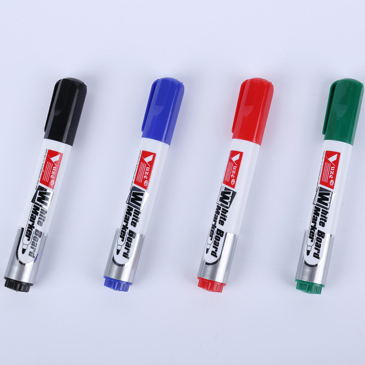 Los fabricantes suministran pluma de pizarra borrable de cuatro colores pluma de pizarra borrable de enseñanza de oficina