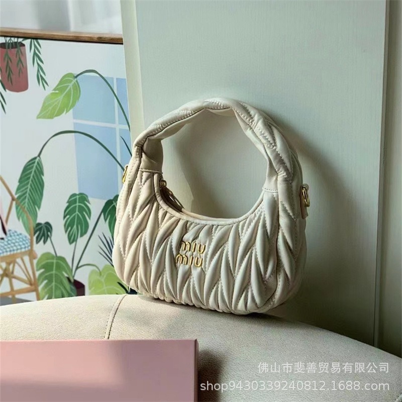 Miaomiu familia Qianjin, bolso de brazo, bolso de brazo Hobo, bolso de hombro, bolso de media luna portátil.