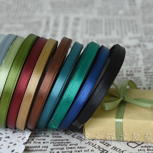 2m 0.6 inch ribbon satin tape colorful DIY handmade satin ribbon wedding gift flower packaging material bouquet tying