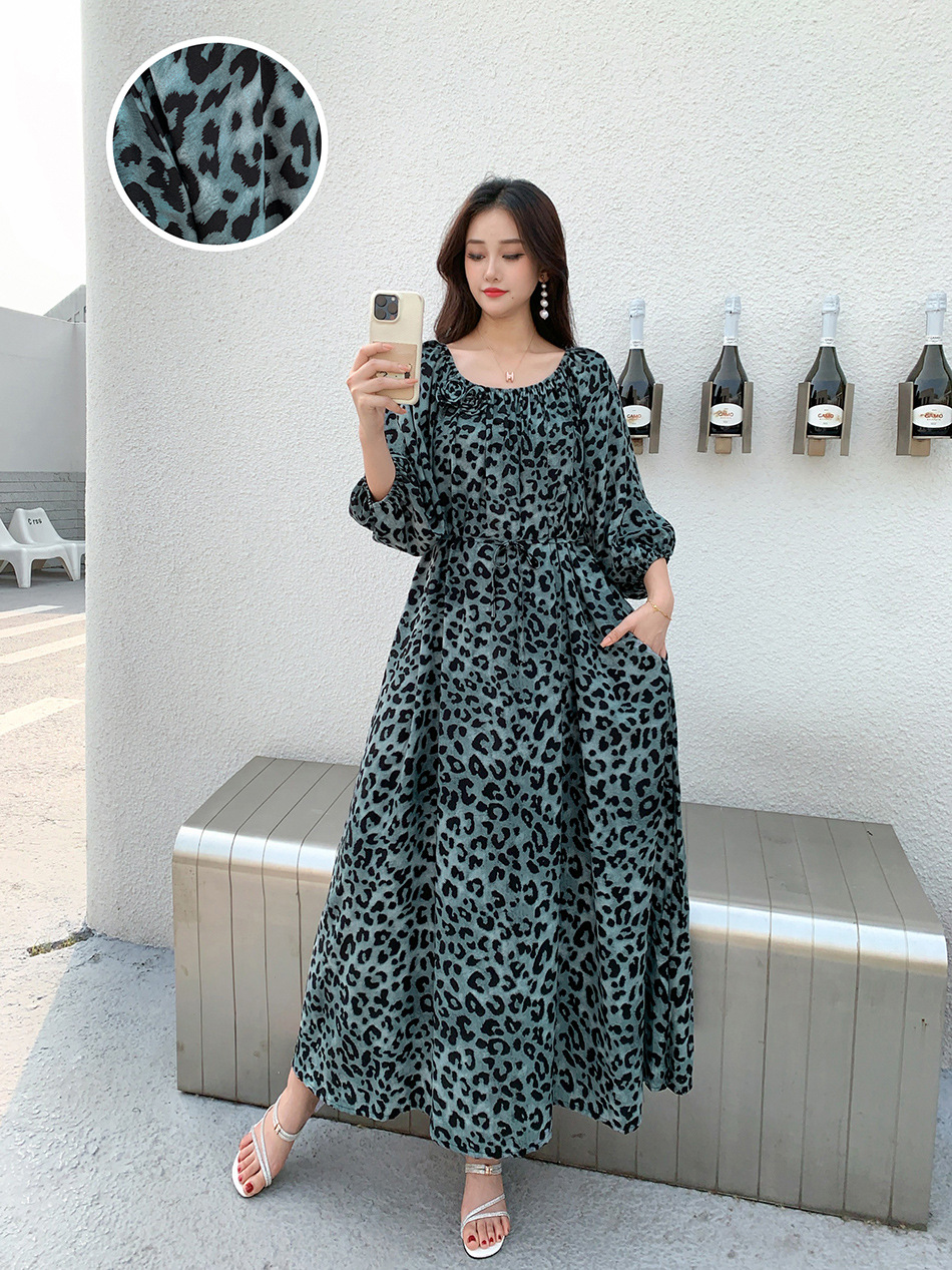 Ropa de mujer de talla grande transfronteriza europea y americana, vestido informal de algodón largo hasta la rodilla, holgado y cómodo, para verano, ropa de maternidad.