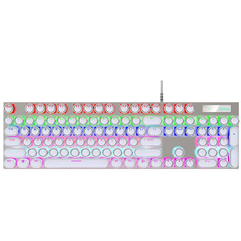 104キー 台湾式表音法 丸型電気メッキメタル パンク風メカニカルキーボードキーキャップ 文字透光キーキャップ 電気メッキ加工|undefined