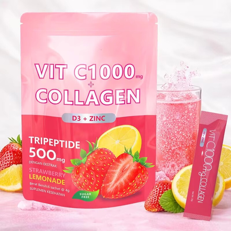 Best-Selling Collagen Peptide Tripeptide Powder Collagen Powder Containing Vitamin C 1000Mg for Beauty and Skin Brightening