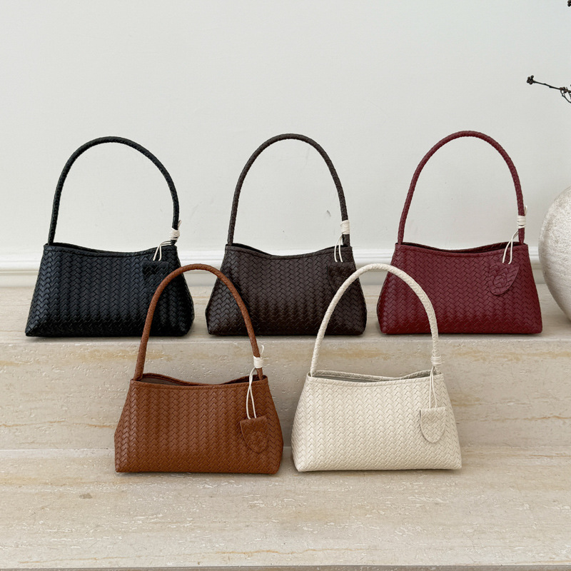 Cross-Border Niche Design Large-Capacity Shoulder Underarm Bag for Women 2025 New Fashion Women's Bag Woven Pattern Tote Bag