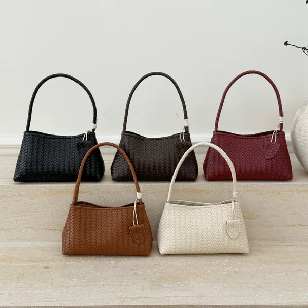 Cross-Border Niche Design Large-Capacity Shoulder Underarm Bag for Women 2025 New Fashion Women's Bag Woven Pattern Tote Bag