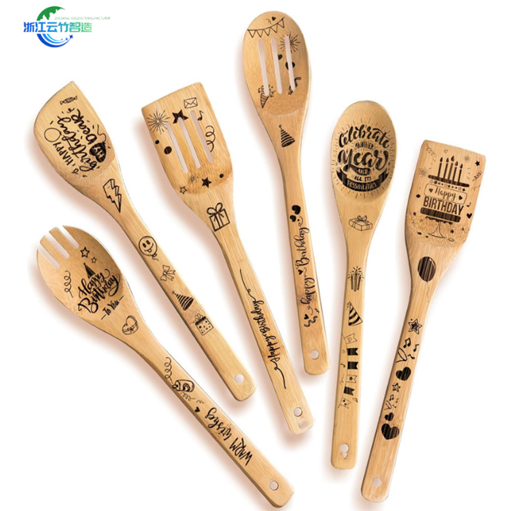 Amazon suministros de cocina de dibujos animados de bambú espátula traje de dibujos animados espátula láser espátula de bambú de Halloween