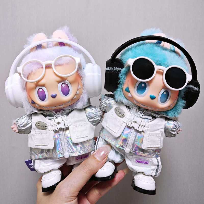 Labubu ベビー服シルバーフェイクツーピースウインドブレーカーシューズセット 15cm17cm Labubu ベビー服に適しています|undefined