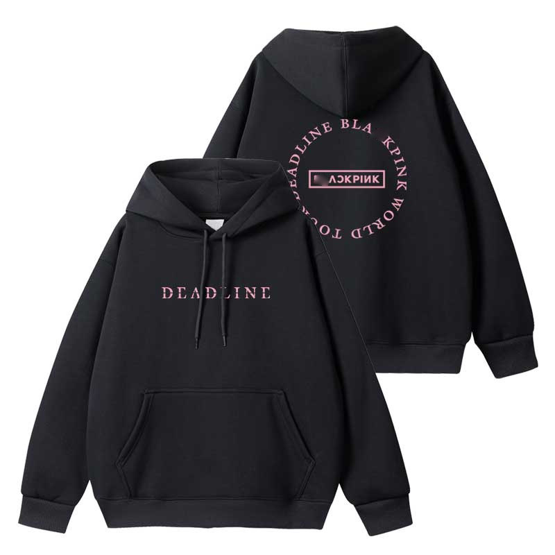 Amazon Direct Supply Korean Group Black Printed Hooded Sweatshirt, Loose Oversized Pullover Sweatshirt, Fashionable Street Style for Fans Amazon Direct Supply Korean Group Black Printed Hooded Sweatshirt, Loose Oversized Pullover Sweatshirt, Fashionable Street Style for Fans