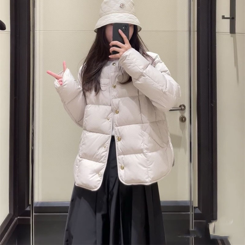 25秋冬新款南油高定Mon简约休闲百搭绑结腰带夹克羽绒服外套|undefined