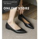 Pointed flat single-layer shoes for women 2024 low-cut soft bottom black work professional shoes large size shoes for women 4143