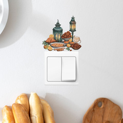 新款KG421外貿中東節日裝飾食物吊燈臥室客廳開關貼牆貼畫自粘