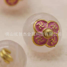 国风吉祥海云万字花托服饰扣 新中式茶服禅意服饰钮扣压襟