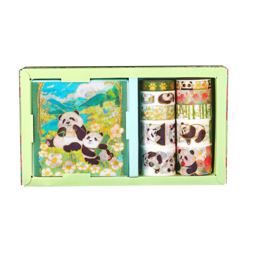 Sichuan Giant Panda Accompanying Gift DIY Handpiece Decoration Material Sticker Set City Souvenirs Cute Small Fresh
